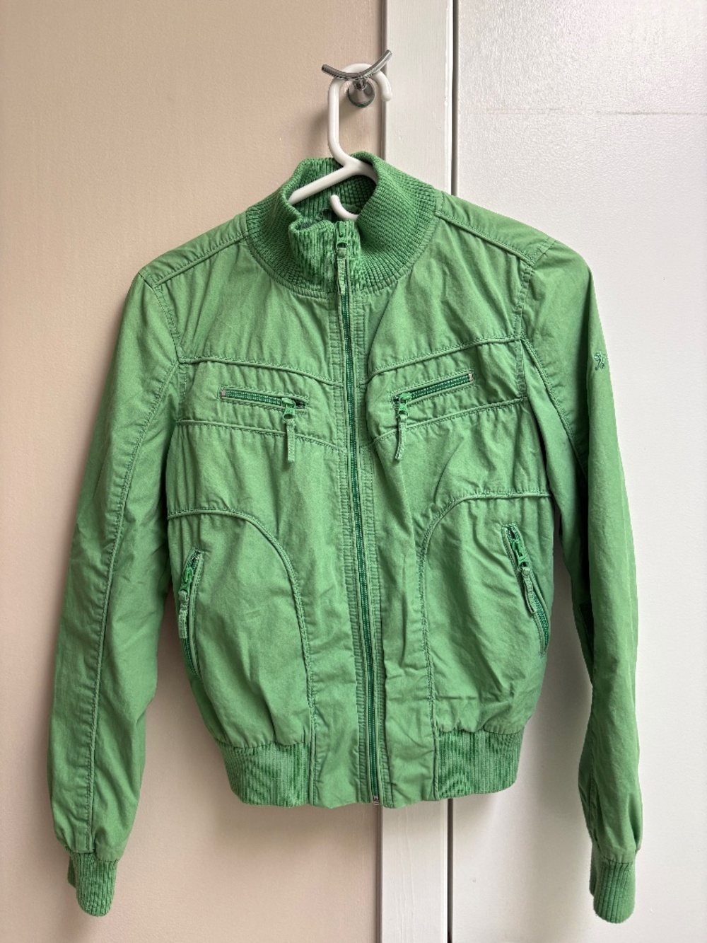 EDC Green Zip-Front Bomber Jacket – Size Small